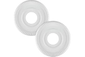 Fardtry 2 Pcs Molded PU Ceiling Medallions, Round White Ceiling Ring Covers for Light Fixtures and Ceiling Fans, 12"OD x 4"ID (Fit Canopy up to 5.7")