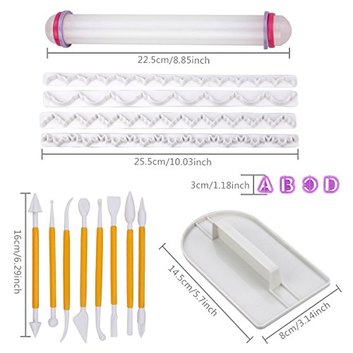Fondant Tools Cadrim 109pcs Fondant Cutter Cake Decorating Kit Cake Baking Tools Sugarcraft Icing Decoration Kit Flower Modelling Fondant Tools