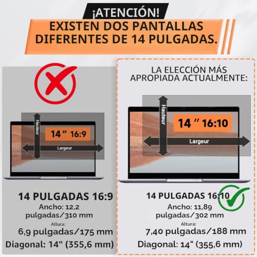Mamol 14 Inch Privacy Filter,16:10,Laptop Screen Filters Compatible with HP/Dell/Acer/Lenovo/Thinkpad/Samsung/ASUS,Detachable Anti-Blue Light Protection PC Screen