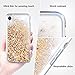 Maxdara Case for iPhone XR Glitter Case 6.1 inch [Tempered Glass Screen Protector] Floating Liquid Bling Sparkle Luxury Pretty Fashion Girls Women Case Cover (Gold & Silver)