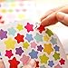 yueton 18 Sheets Colorful Heart Shape, Round Dots and Star Pattern Color Coding Labels Stickers