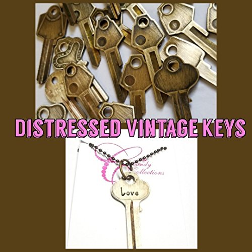Vintage key necklace Personalized Customized, Personalized Gift, Love Best Friend Heart Lock Hand Stamped Custom Personalized Repurposed Inspirational Giving Jewelry Mom Gifts Valentine's Day
