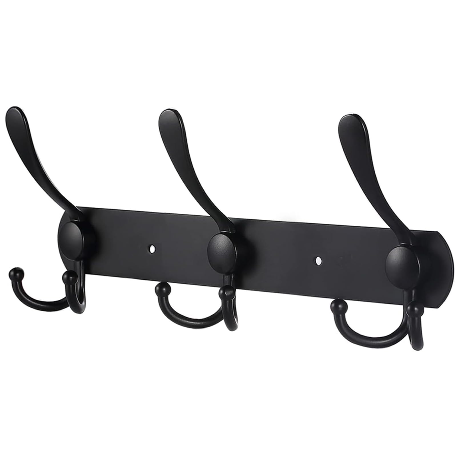 Photo 1 of ***(MISSING HARDWARE)***YUNISS Coat Rack Wall Mounted,3 Tri Stainless Steel Coat Hook for Coat Hat Robes Towel in Mudroom Entryway (Black, 1 Pack 3 Hook)