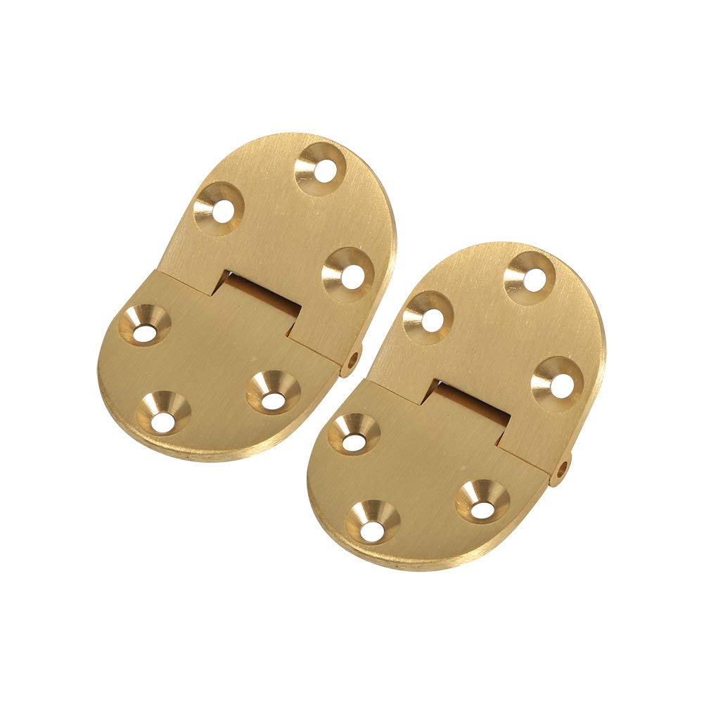 Pack of 2 Brass Table Hinges, Cabinet connectors, Furniture Hinges, with Screws Approx. 6.5 cm x 3.8 cm x 0.3 cm