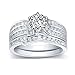 Women’s Gift Bridal Set 1.2ct White Round Cubic Zirconia 925 Sterling Silver Wedding Engagement Ring Sets Size 5-10