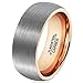 MNH Tungsten Ring for Men Rose Gold Plated 8mm Wedding Engagement Band Brushed Matte Finish