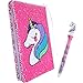 Chaungdi 2 Pieces Sequin Reversible Notebook Flip Journal Notebook with Unicorn Pattern and Unicorn Pen (Pink)