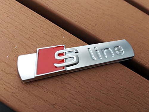 Deselen - LP-BS07 - Car Emblem Chrome Stickers Decals Badge Labeling for S Line A3, A4, A6, Q3,Q5, Q7, S6, S8, Pack of 2 (Frosting Silver)