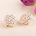 Banggood Lady Charming Bloomy Clover Flowers Rhinestone Ear Stud Earrings Ornaments 2pcs