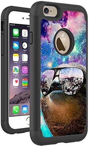 iPhone 6S Plus iPhone 6 Plus Case Cover By HybCase Featuring Thug Life Sloth Hipster In Galaxy Space Fun iPhone 6S Plus Hybrid Protective Cases For Girls Teens Women