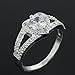 Sankuwen Women's Chic Sterling Silver Crystal Heart Shaped Love Wedding Ring (9)