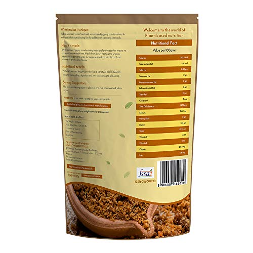 Green Canteen Jaggery Powder Vegan and Gluten Free 500gm (No Preservatives, No added Colour, No Impurities, No added Flavour)