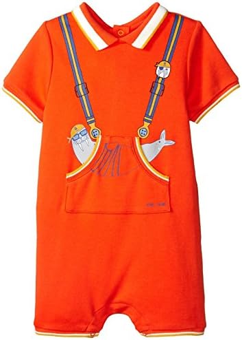 Little Marc Jacobsbaby-boys Polo Style Romper With Cute Front Print Newborn