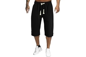 Alalaso Men's Workout Shorts Casual Graphic Loose Fit Outdoor Yoga Pant Lightweight Tropical Wide Leg Shorts