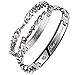 Flongo Men's Womens 2PCS Keep me in Your Heart Couples Stainless Steel Matching Identification Love Valentine Engagement Promise Gift Link Bracelet, Christmas Wedding Keep Me in Your Heart Bracelet