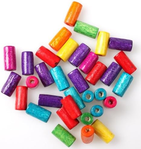 Colorful Mixed Tube Seed Beads Painted Charms Wooden loose Beads 8mm (1000)
