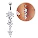 Gnoliew 14G Belly Button Rings Belly Flower Dangle Women Body Piercing Jewelry
