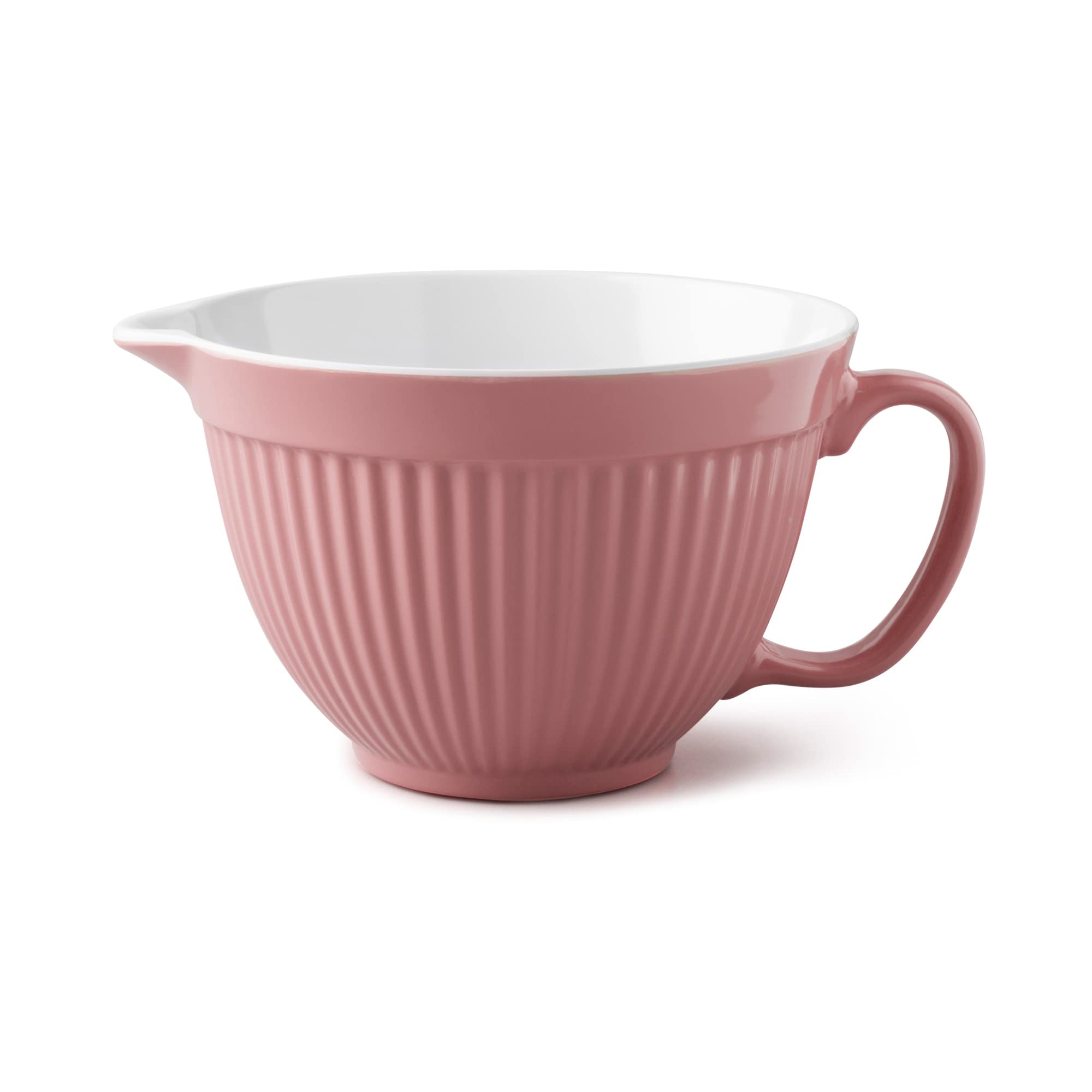 Zeal Mixing Bowl & Batter Jug, Kitchen Mixing Bowl for Baking & Cooking, Easy Pour Spout, Comfortable Handle & Non-Slip Base, Dishwasher Safe Melamine, Rose Pink