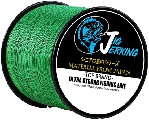 Jig Jerking Super Power 4/8 Strands Braided Fishing Line 100% PE with Zero Stretch & Abrasion Resistant (500M/547Yds 20Lb 30Lb 50Lb 80Lb 100Lb) - Must Have !