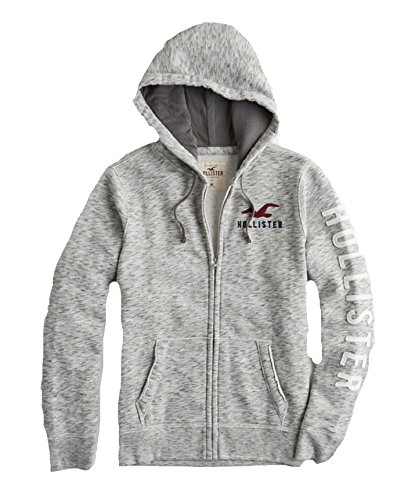 Hollister Men's Hoodie Sweatshirt Pullover (Gray Full Zip 2202, S)