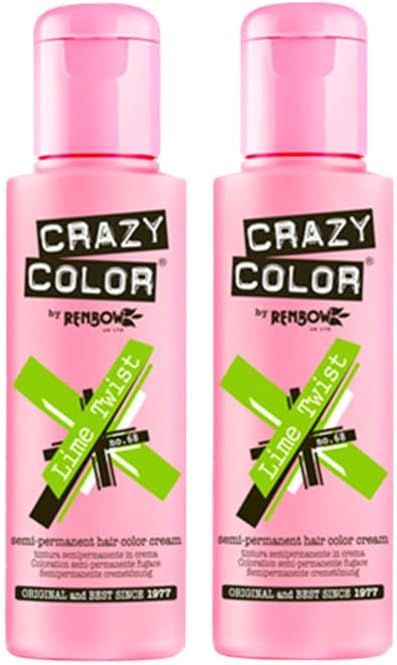 Crazy Color Lime Twist 2x 100ml Semi-Permanent Hair Dye Set