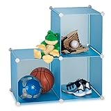 Honey-Can-Do SFT-01466 3-Cube 14-Inch Storage Unit, Sturdy Storage Solution, Blue