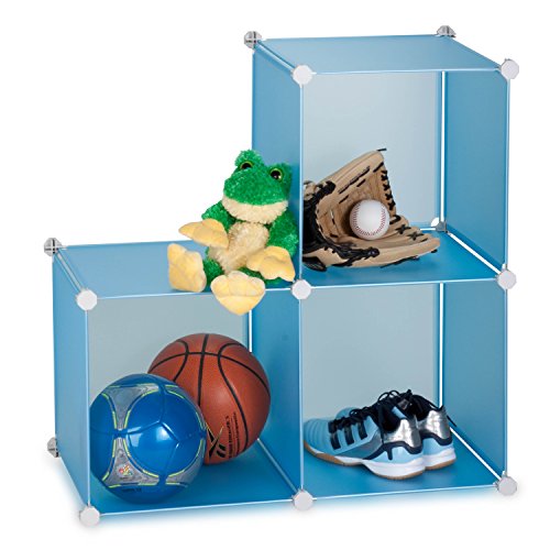 Honey-Can-Do SFT-01466 3-Cube 14-Inch Storage Unit, Sturdy Storage Solution, Blue