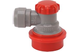 Double Tight Push in Quick Connector, Manual Disassembly Duotight Push in Fitting Ball Lock for Keg Replacement (Red Gas)