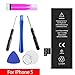 GOGO ROADLESS iPhone 5 Battery Replacement, Complete Repair Tools Kit & Adhesive, High Capacity(1440mAh) Battery for iPhone 5 - [12-Month Warranty]