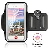 Sports Running Armband Case For iPhone 8 7 6 6S / 7 Plus / 6 Plus / 8 Plus ,JULAM Fingerprint Touch Supported Cell Phone Arm Band Waterproof Adjustable Reflective Velcro Card Key Holder 5.5 inch