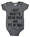 Creeper I Just Want to Drink Milk and Pet My Dog Funny Newborn Baby Shirt Cool