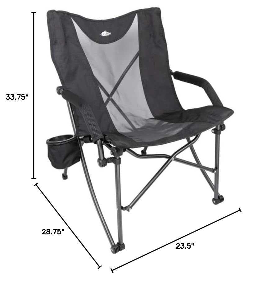 Cascade Mountain Tech Folding Camp Chair for Camping, Beach, Picnic, Barbqeues, Sporting Events with Carry Bag