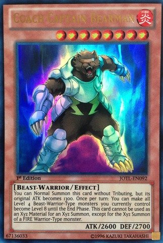 Yu-Gi-Oh! - Coach Captain Bearman (JOTL-EN092) - Judgment of the Light - 1st Edition - Ultra Rare