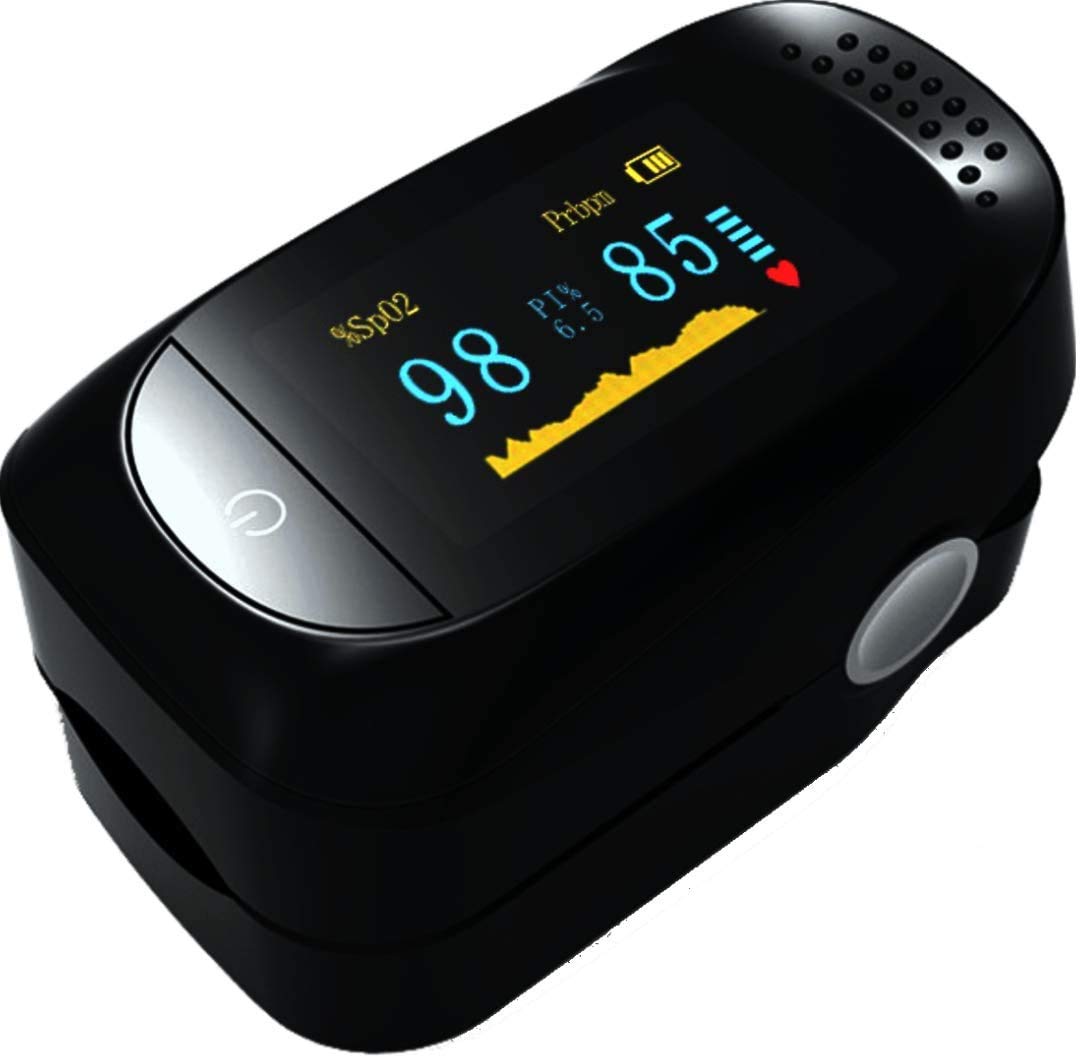 Spinegear Finger Pulse Oximeter - Hospital Grade HS Standard Fingertip Sats Probe for Monitoring Blood Oxygen Level CE Approved SpO2 Saturation Monitor for Adults and Children