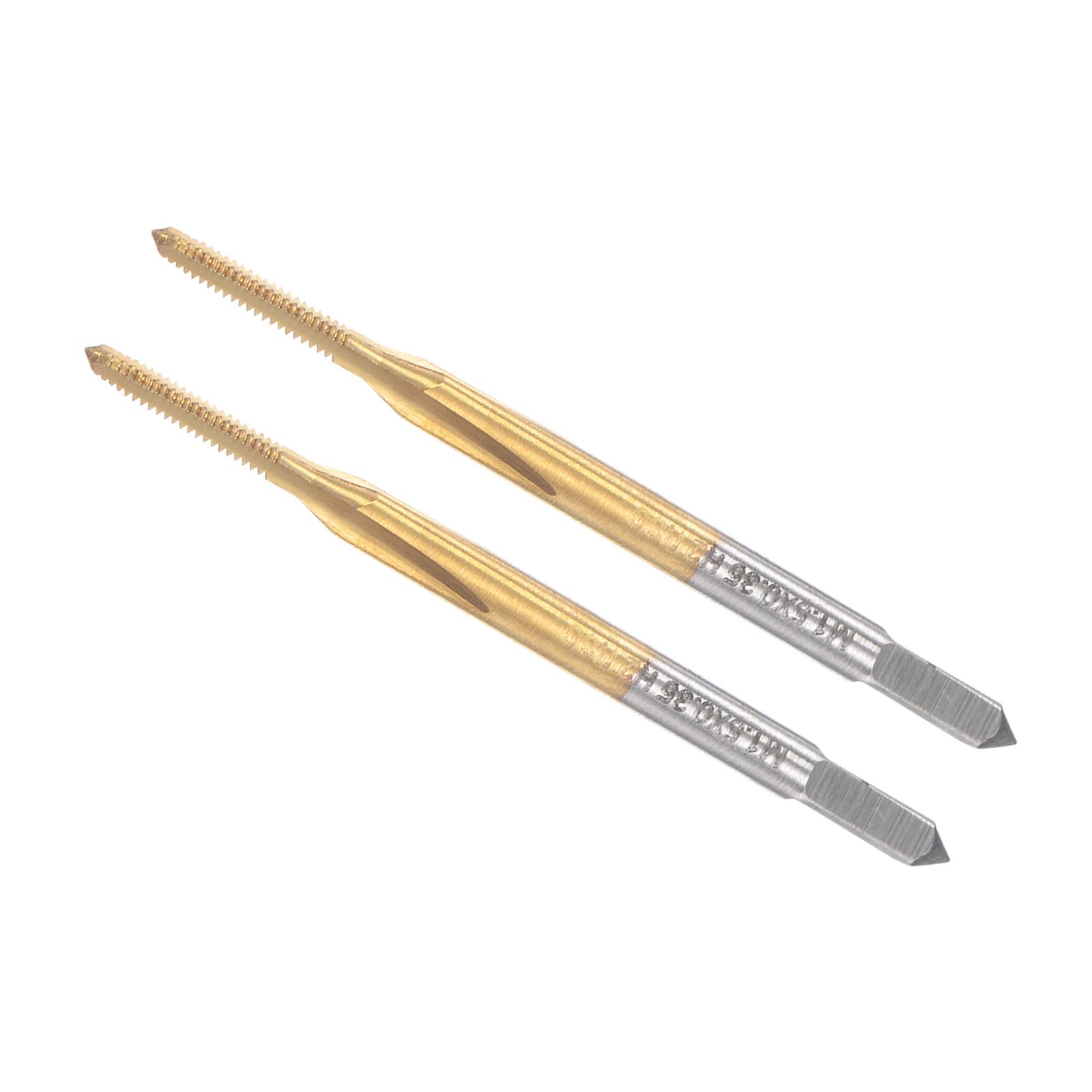 CoCud Thread Tap, M1.5 x 0.35 Thread Size 3 Straight Flutes, High Speed Steel Threading Tapping Repair Tool - (Applications: for Tapping Stainless Steel Copper Aluminum), 2-Pieces — image 1