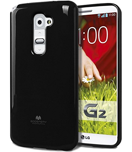LG G2 Case, [Ultra Slim Fit] Goospery® Color Pearl Jelly Case *Slight Pearl Glittery Sheen* Premium TPU Cover [Shock Absorption] for LG G2 - Black