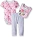 Disney Baby Girls' 3 Pack Minnie Mouse Bodysuit, Pant, and Bib Set