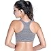 ROPALIA Seamless Yoga Sports Bra No Rims Padded Push Up Racerback Fitness Tank Top Light Grey L