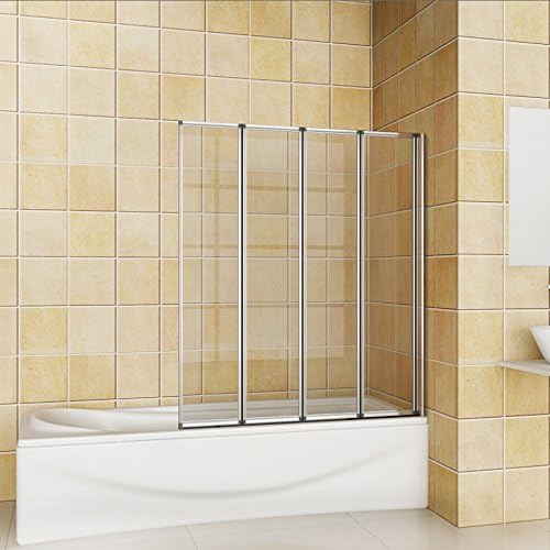 800x1400mm Chrome 4 Fold Folding Shower Bath Screen Glass Door Panel NEXT DAY DELIVERY by Foriver