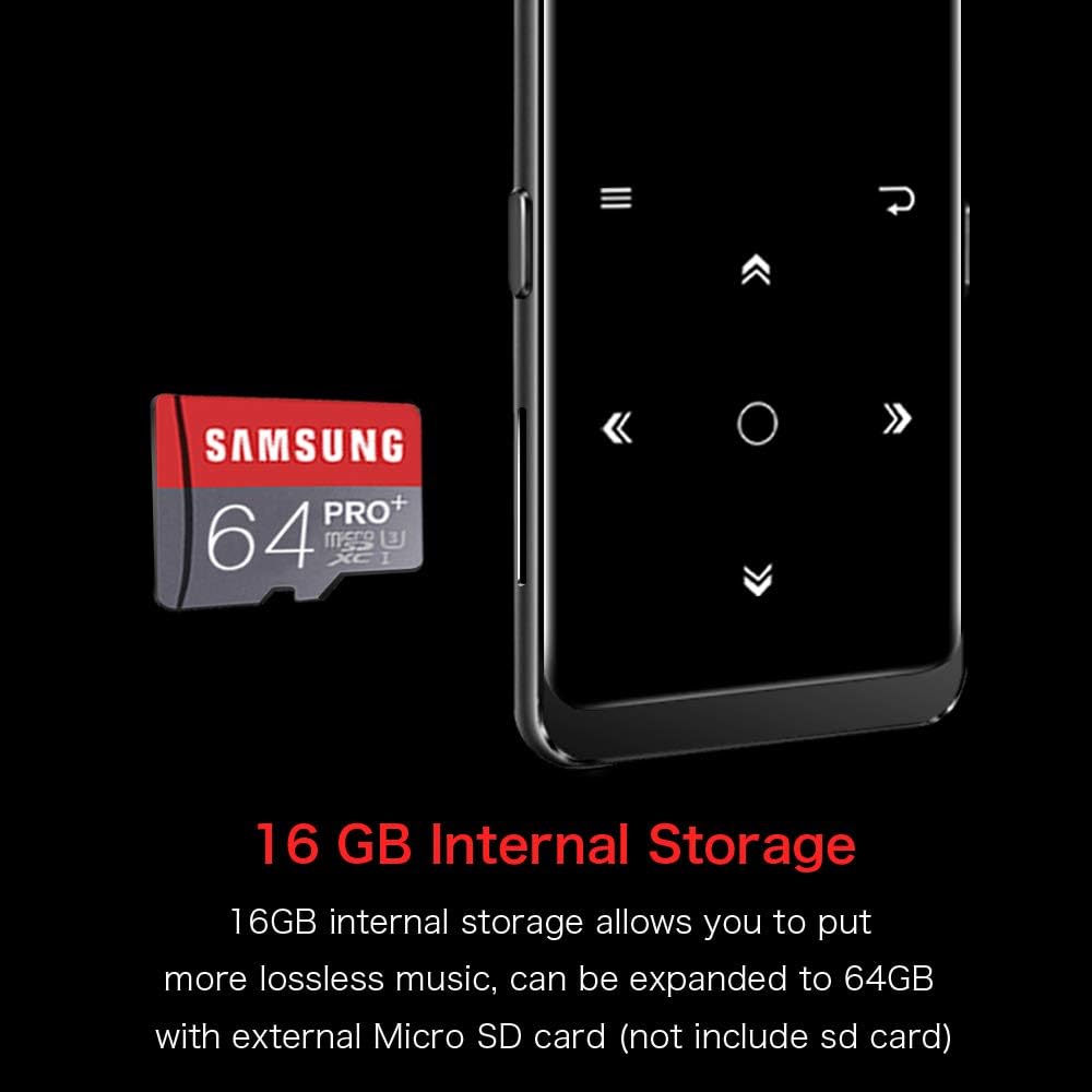 16GB MP3 Player, Supereye MP3 Player with Bluetooth 4.1, Portable HiFi Lossless Sound MP3 Music Player with FM Radio, Recording, E-Book, Backlit Keys, Support up 64G, (Music Headphones Included): Home Audio & Theater