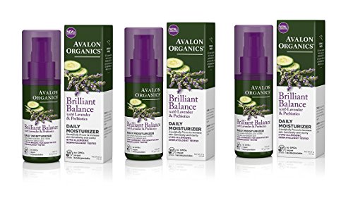 Avalon Organics Brilliant Balance with Lavender & Prebiotics Daily Moisturizer 2 oz (Set of 3)