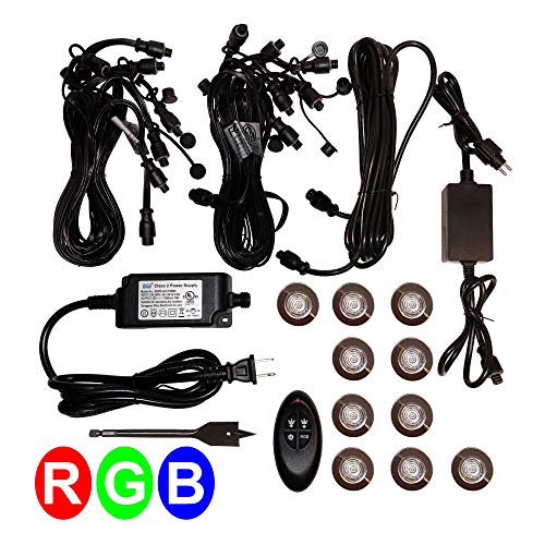 Zip-LED Deck Light LED Kit in 316L Stainless Steel, 12V Low Voltage, Color Changing RGB, IP67 Waterproof, Indoor and Outdoor use in Bathrooms, Kitchens, Landscapes, Pathways, Stairs, Steps and Soffits