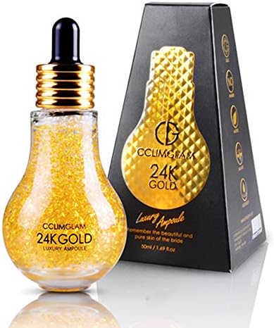 CCLIMGLAM 24K GOLD LUXURY AMPOULE for Face 50g (1.76 fl oz), Anti Wrinkle, Protecting dry skin Anti Aging Skin Care ampoule (GOLD)
