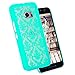HTC 10 Case, SGM® Damask Design Pattern Rubber Coating Ultra Slim Fit Hard Hybrid Case Cover for HTC 10 + SGM® Microfiber Cleaning Cloth (Turquoise)