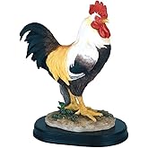 ICE ARMOR 7.5" H White Rooster Statue Wild Animal Decoration Figurine Office Desk/Home/Living Room/Table Decor, Perfect House Warming Gifts for New Home