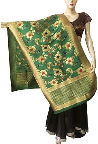 Indian Bridal Wedding Pakistani Banarasi Women Woven Cotton Silk Veil Dupatta Stole Chunni Shawl Scarf
