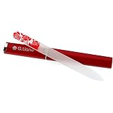 G.Liane Premium Glass Nail File with Case Professional Crystal Fingernail Files Perfect Manicure Set for Women Men Kids Nail Care Gift Set(Rose Red)