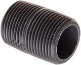 GF Piping Systems PVC Pipe Fitting, Close Nipple, Schedule 80, Gray, 1/2" NPT Male, 1-1/8" Length