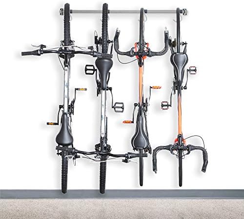 Monkey Bars Garage Bike Rack 2.0 - Stores 4 Bikes - Heavy Duty Garage Bike Storage