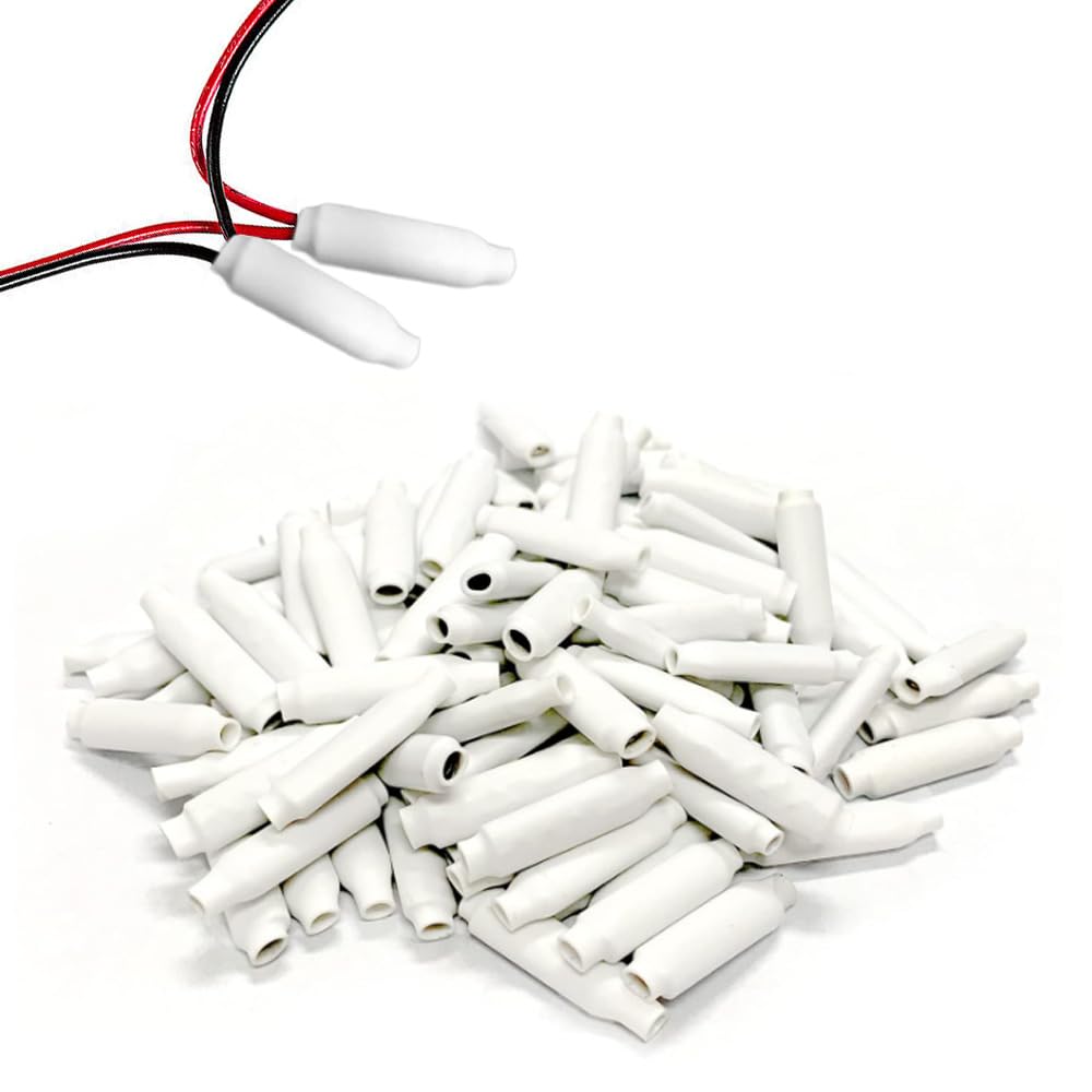 100pcs White Dry B-Connector Wire Telephone Alarm Wire Crimp Beanies Splices for Low Voltage